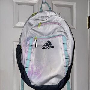 Adidas White and Black Backpack with Mint Accents